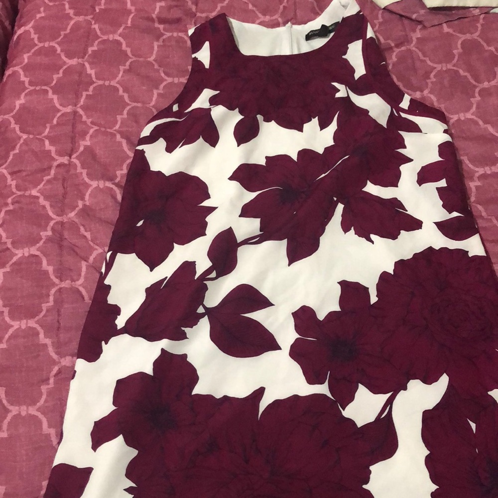 White with pink flower dress